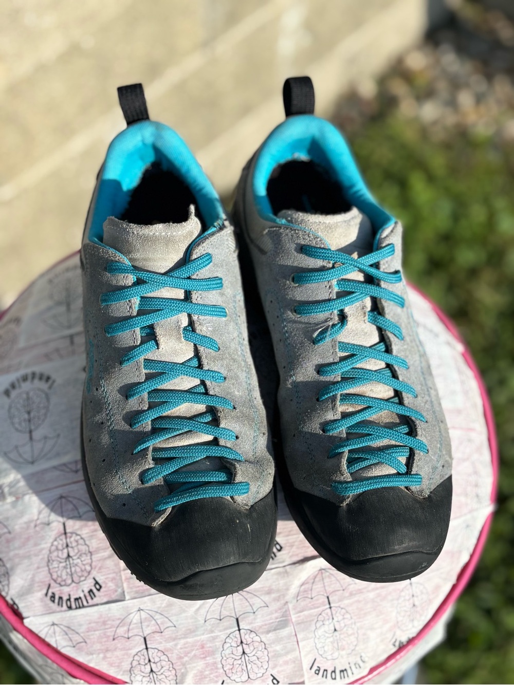 Asolo Shiver GTX Hiking Shoes Women’s 8.5 Gray Suede Teal Waterproof Breathable